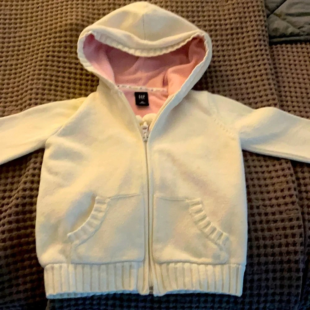 Fleece lined hooded Pom Pom sweater